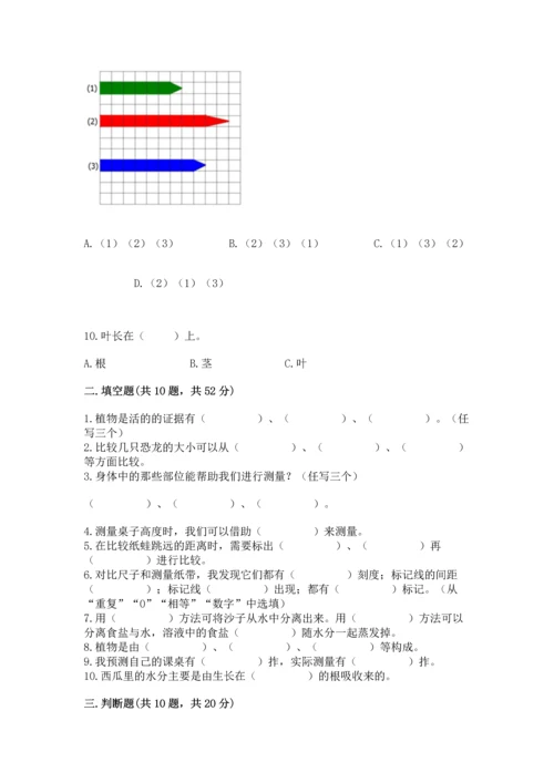 教科版一年级上册科学期末测试卷含完整答案【网校专用】.docx