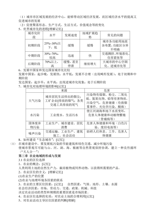 高中地理文理科会考必会基础知识点.docx