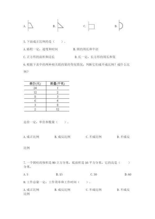 小学六年级下册数学摸底考试题附答案【考试直接用】.docx