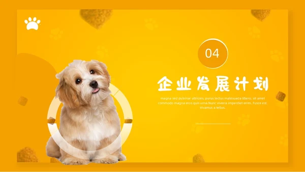 橙色简约宠物行业商业计划书PPT