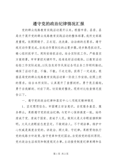 遵守党的政治纪律情况汇报 (2).docx