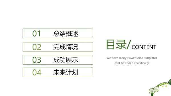 绿色清新美食餐饮动态PPT