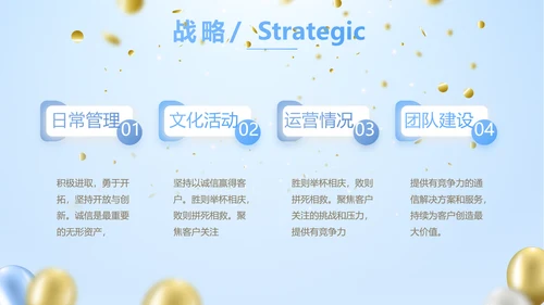 蓝色时尚公司年会活动策划动态PPT模板