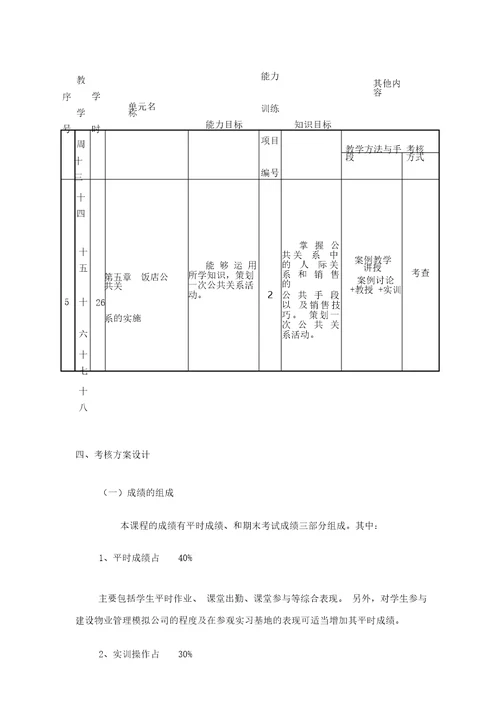 饭店公共关系教学设计