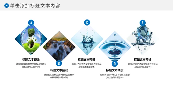 蓝色水资源节约用水动态PPT模板