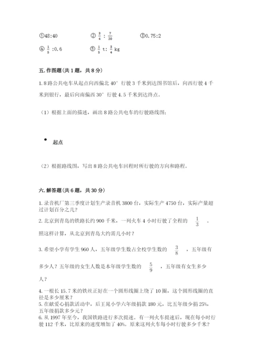 小学六年级上册数学期末测试卷及完整答案【必刷】.docx