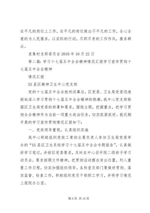 学习十七届五中全会精神情况汇报.docx