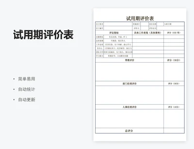 试用期评价表
