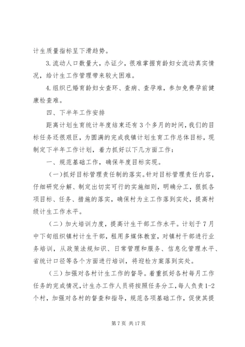 年中工作总结及下半年工作计划范文.docx