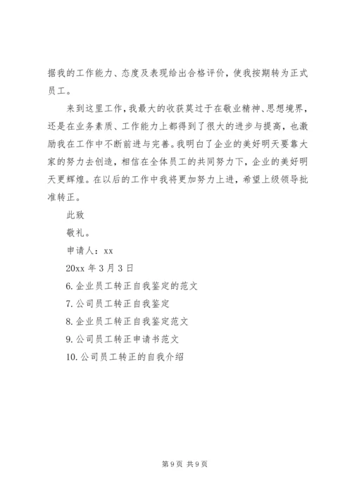 企业转正申请文选集.docx