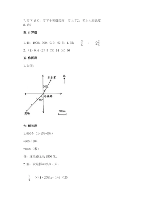 小升初六年级期末测试卷精品（有一套）.docx