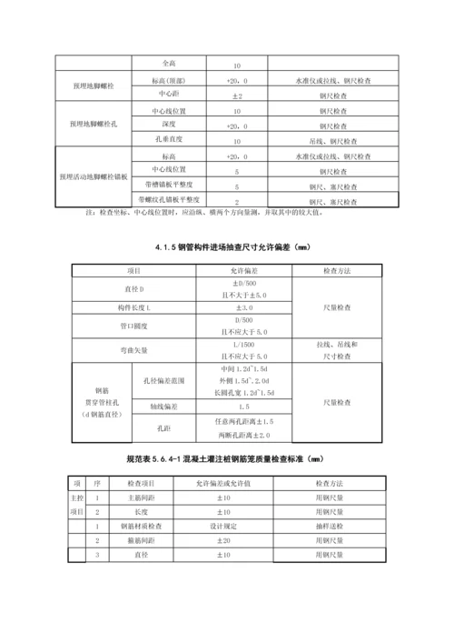 建筑工程常用验收规范表格.docx