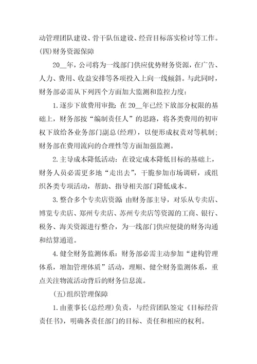 公司年度经营管理计划书