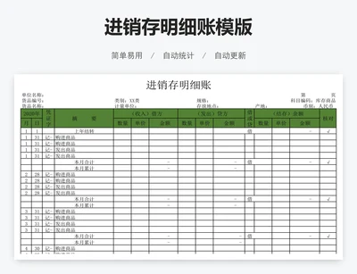 进销存明细账模版