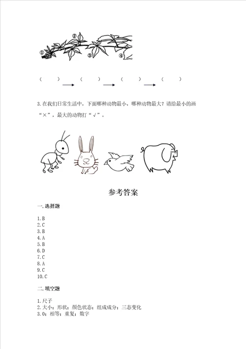教科版科学一年级上册期末测试卷全优word版