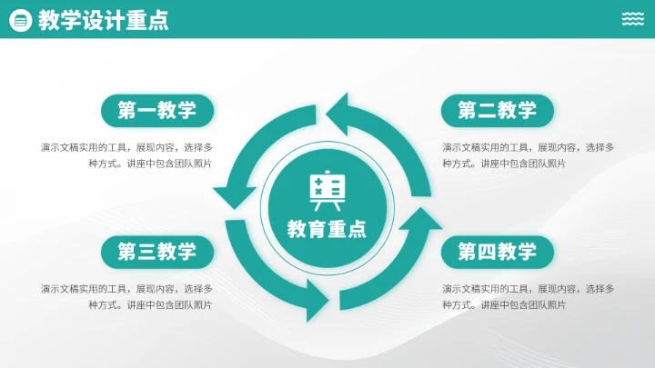 青绿色学校教育教学PPT模板