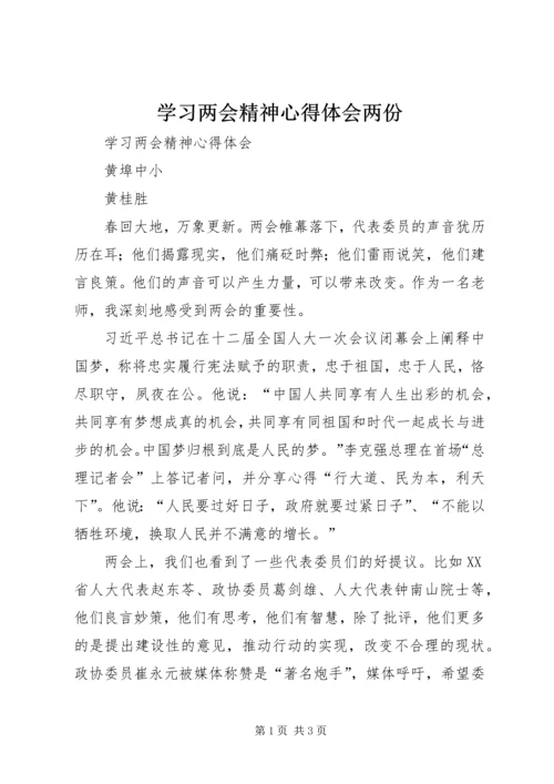 学习两会精神心得体会两份 (3).docx