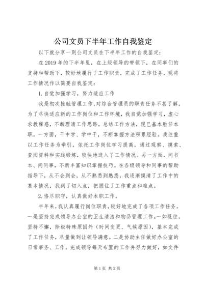 公司文员下半年工作自我鉴定.docx