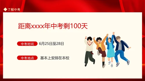 中考百日誓师班会高考考生家长会PPT模板