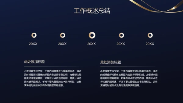 深蓝色鎏金极简风格商业分析报告PPT演示模板