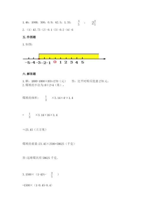 人教版六年级下册数学期末测试卷含答案（轻巧夺冠）.docx