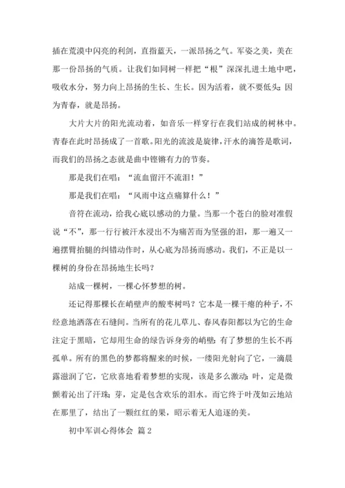 初中军训心得体会集锦十篇（一）.docx