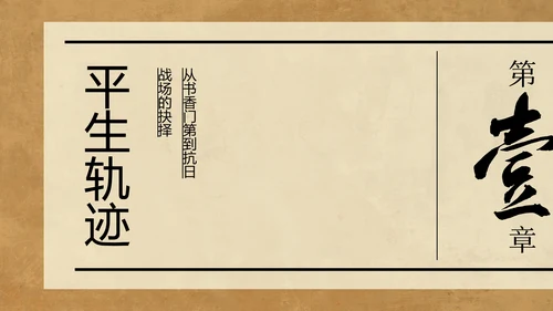 棕色中式复古做旧风格人物介绍赵一曼