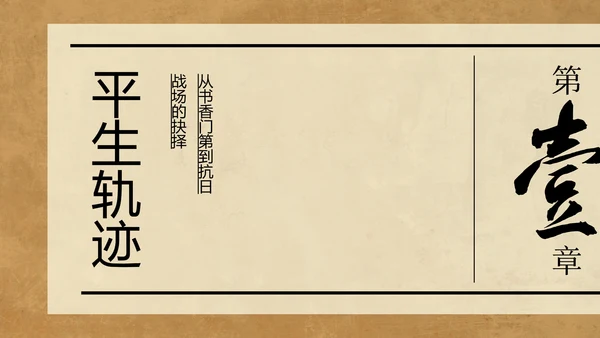 棕色中式复古做旧风格人物介绍赵一曼