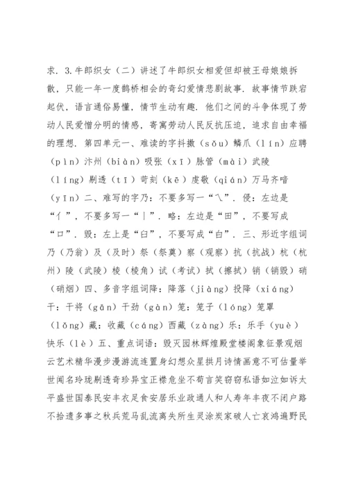 部编版五年级上册期中知识点整理.docx