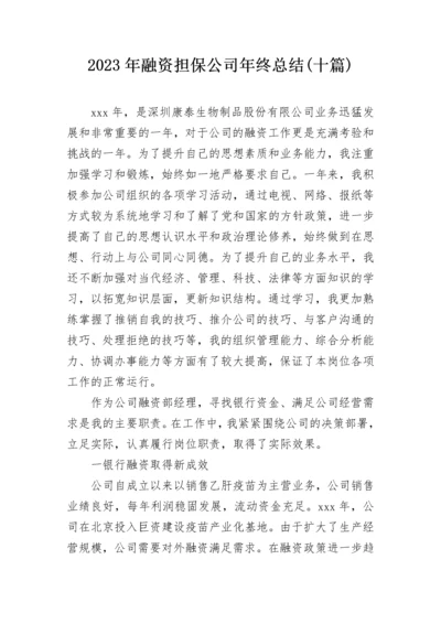 2023年融资担保公司年终总结(十篇).docx