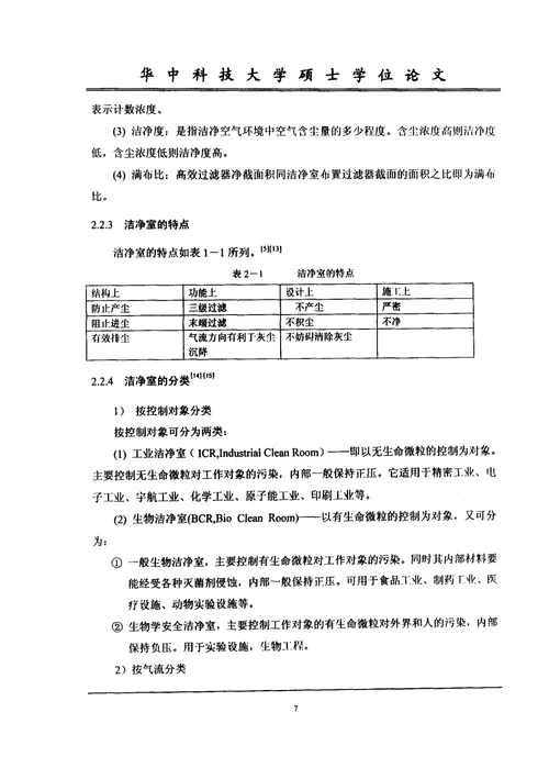 不均匀分布和均匀分布理论在洁净室中的研究-供热、供燃气、通风与空调工程专业毕业论文