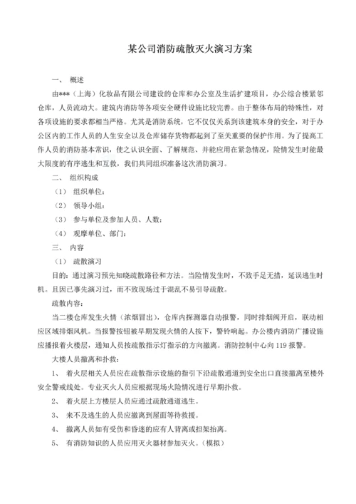 公司消防疏散灭火演习方案.docx