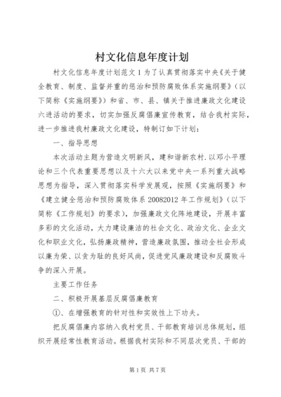 村文化信息年度计划.docx