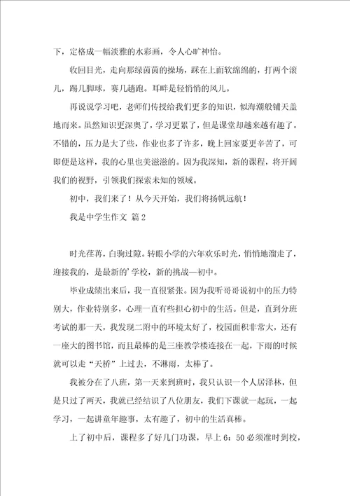 有关我是中学生作文4篇