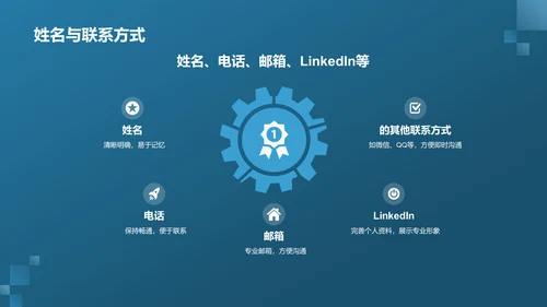 蓝色科技风个人简历PPT模板