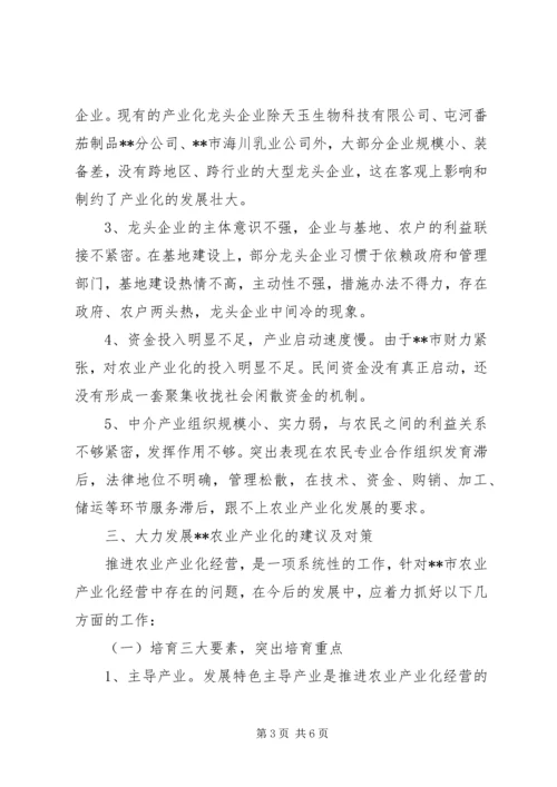 发展农业产业化建设报告.docx