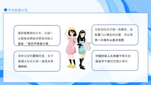 十八岁成人礼介绍动态PPT模板