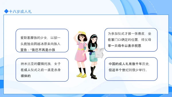 十八岁成人礼介绍动态PPT模板