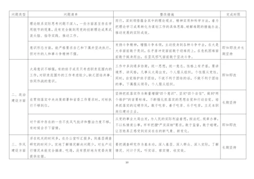 领导班子及领导干部个人专题生活会查摆检视问题清单及整改台账(5个).docx