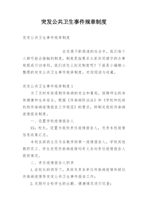 突发公共卫生事件规章制度.docx