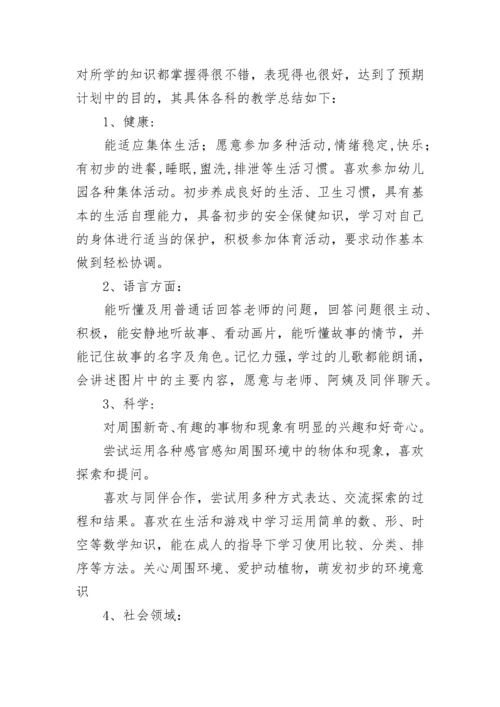 幼儿园小班教学工作总结.docx