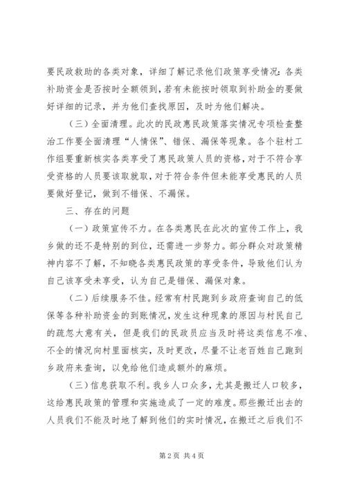 乡镇惠民政策落实情况专项检查整治工作自查报告.docx