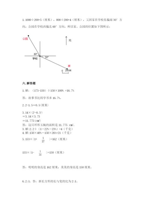 人教版六年级上册数学期末测试卷含完整答案【夺冠】.docx