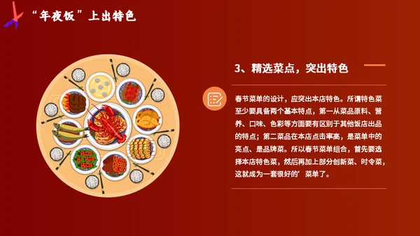 春节过年饭店酒席餐饮年夜饭营销方案通用PPT模板