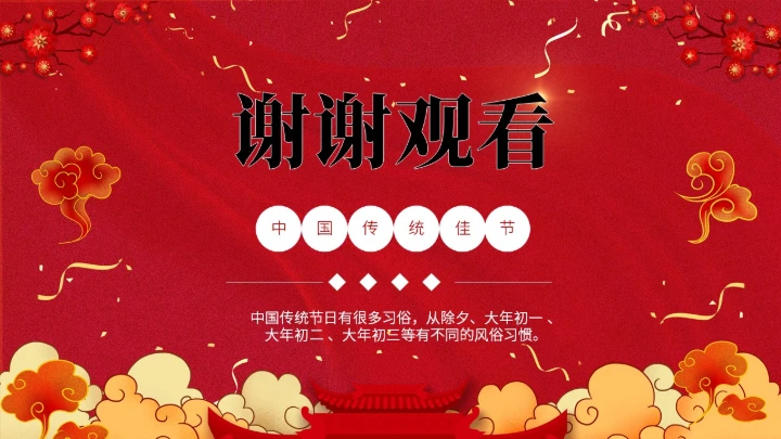 除夕之夜中国传统文化通用PPT模板