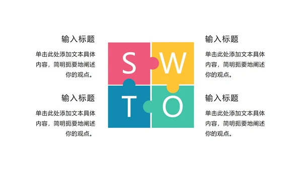 关系图SWOT页PPT模板