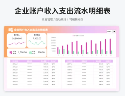企业账户收入支出流水明细表