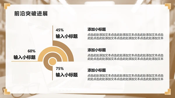棕黄色商务风组会汇报文献综述评述PPT模板