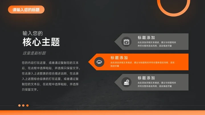 橙色暗色潮流前沿短视频运营教程PPT模板