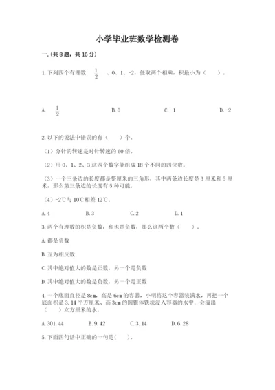 小学毕业班数学检测卷精华版.docx